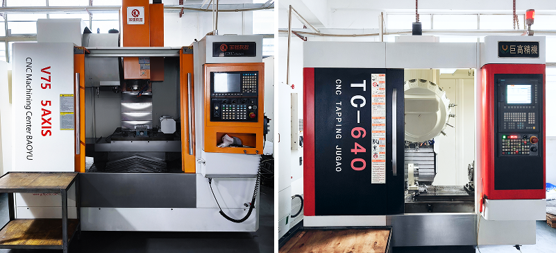 BaoYu V75 5-axis machining and JG-640 4-axis machines