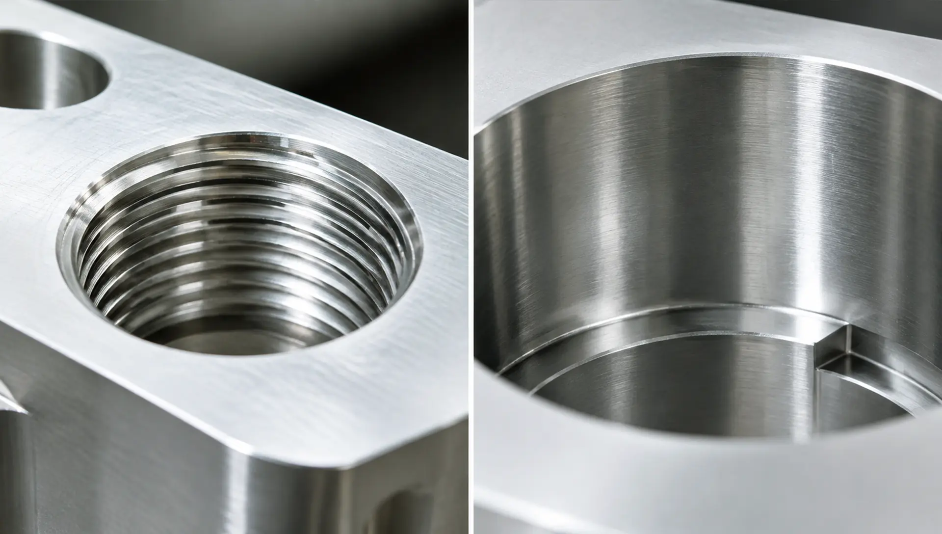 6061 and 7075 aluminum CNC machined parts showing precision holes and surface finish quality