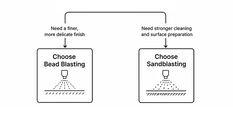 Bead blasting vs sandblasting abrasive particle shape comparison