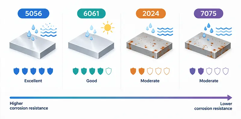 5056 vs 6061 vs 2024 vs 7075 aluminum corrosion resistance comparison
